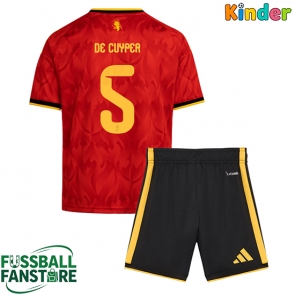 Belgien Maxim De Cuyper #5 Replik Heimtrikot Kinder WM 2026 Kurzarm (+ Kurze Hosen)